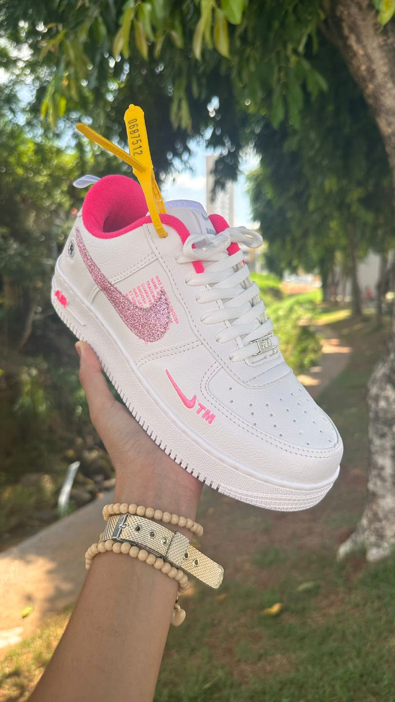 Nike Air Force - Glitter Rosa Feminino